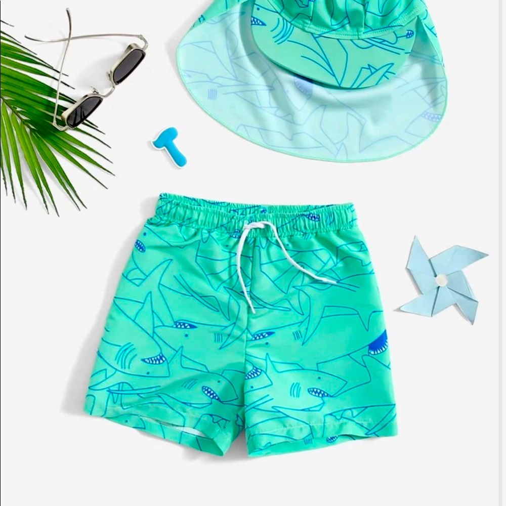 Swim Trunks with matching hat
